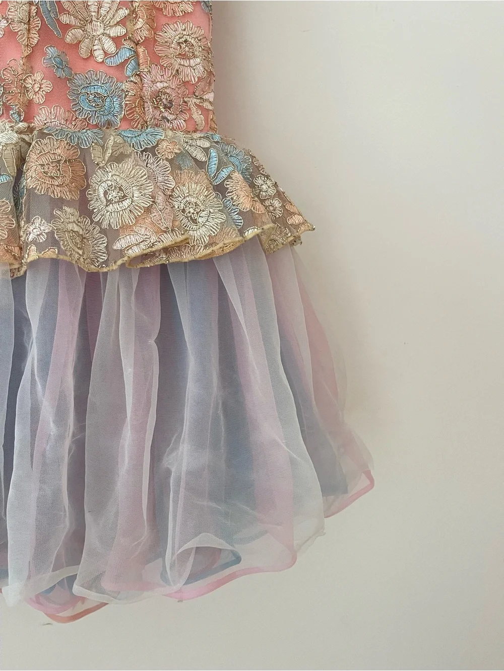 CURTAIN CALL COSTUMES VGUC Floral Embroidered Tulle Dance Recital Ballet Costume